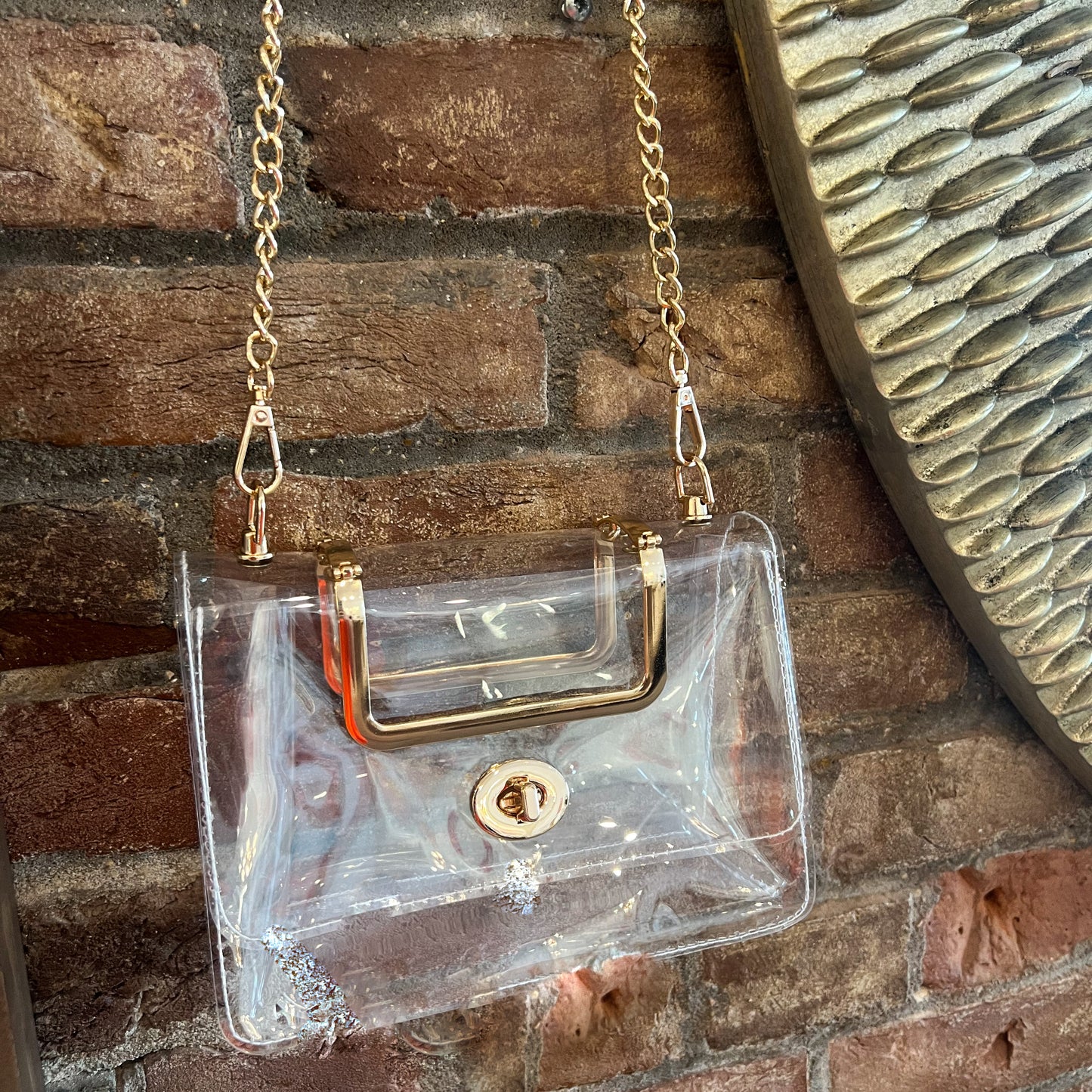 Clear Purse with Gold Accents