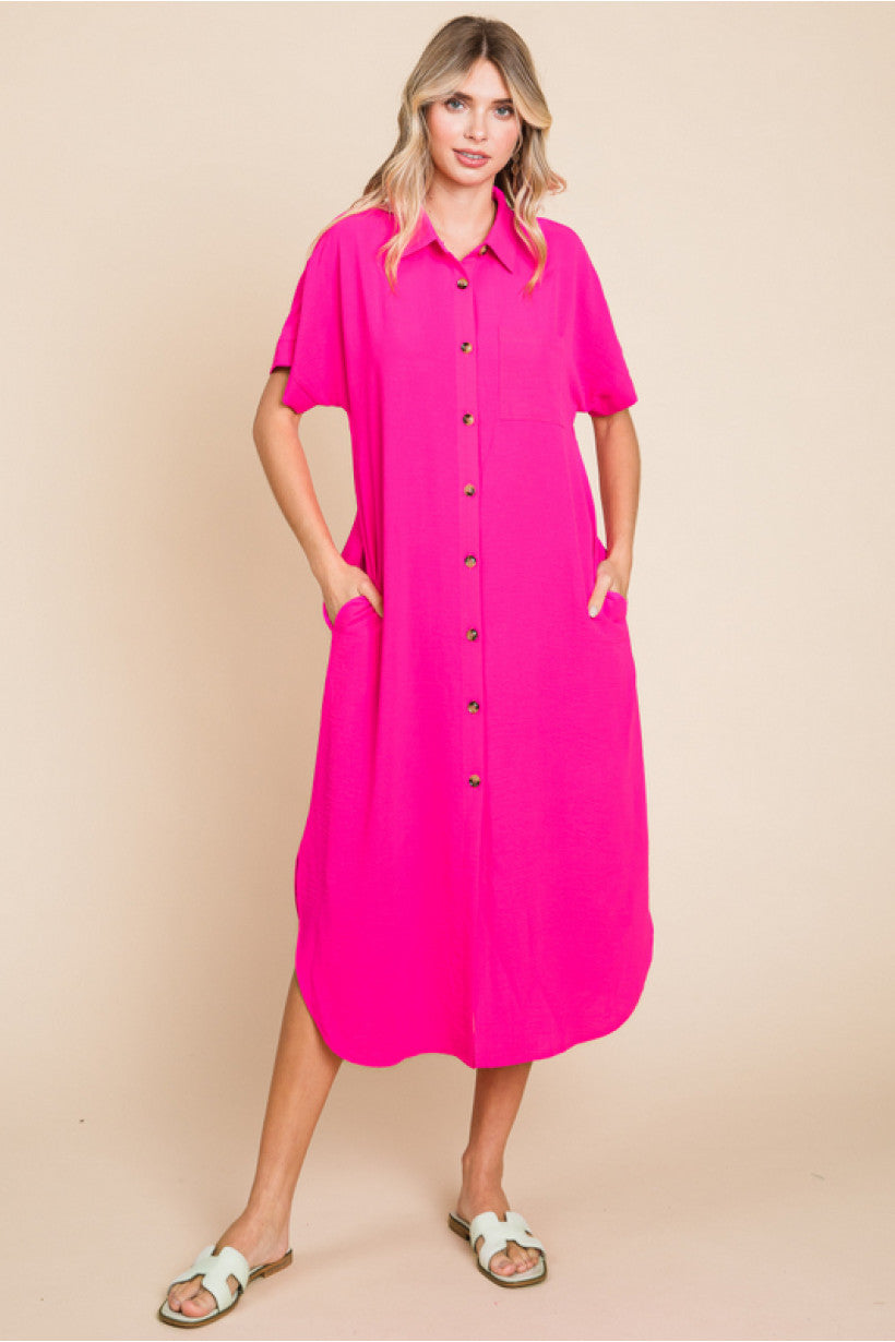 Button Down Midi Dress