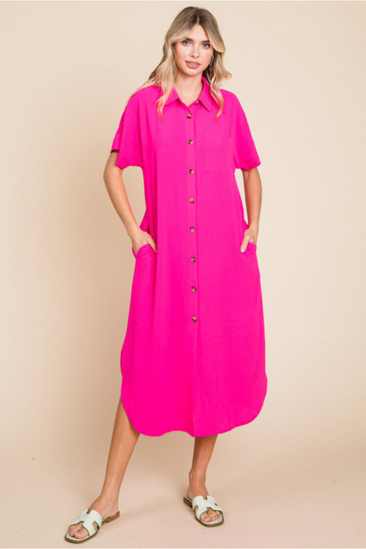 Button Down Midi Dress