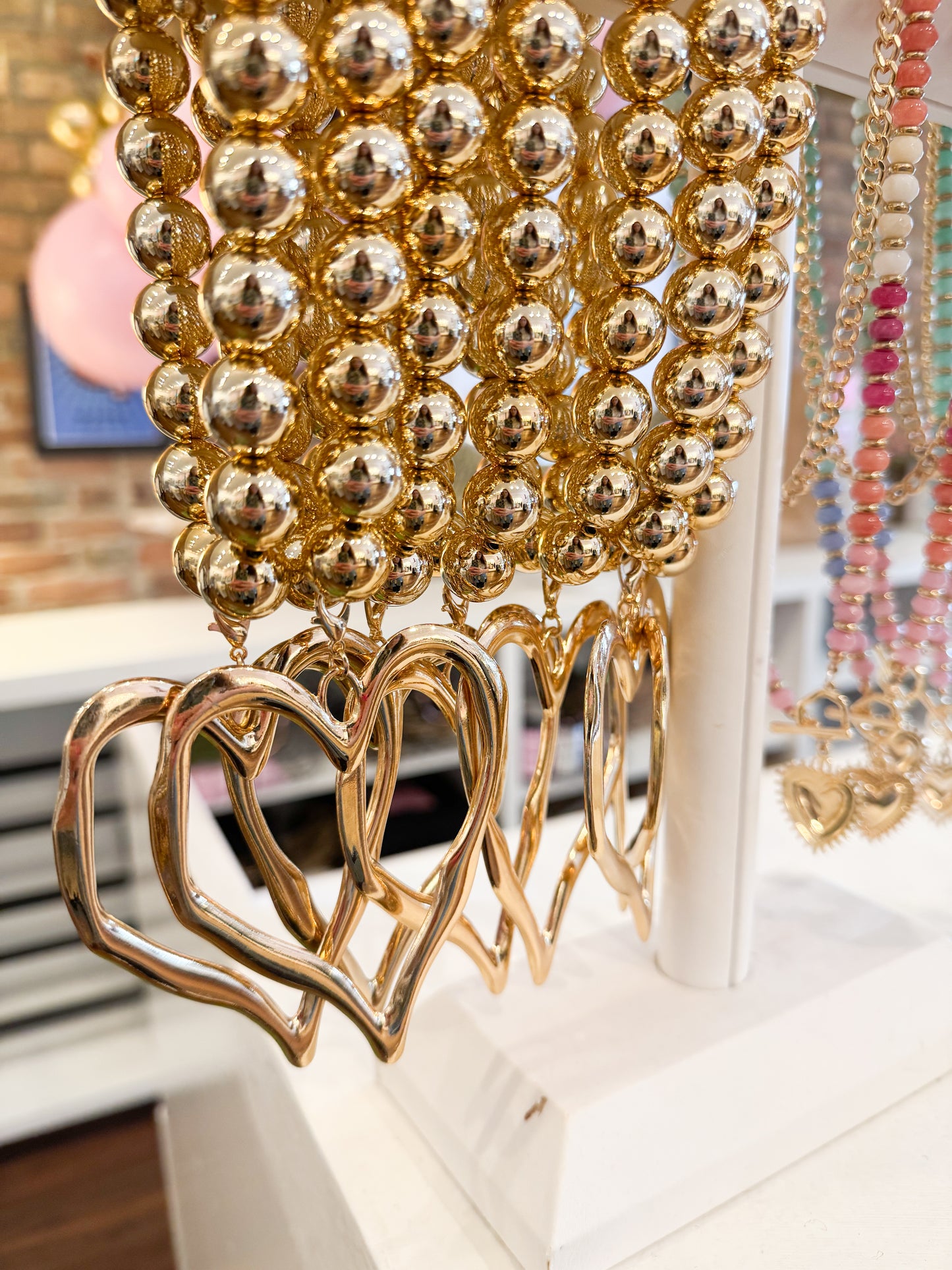 Large Gold Heart Pendant Necklace