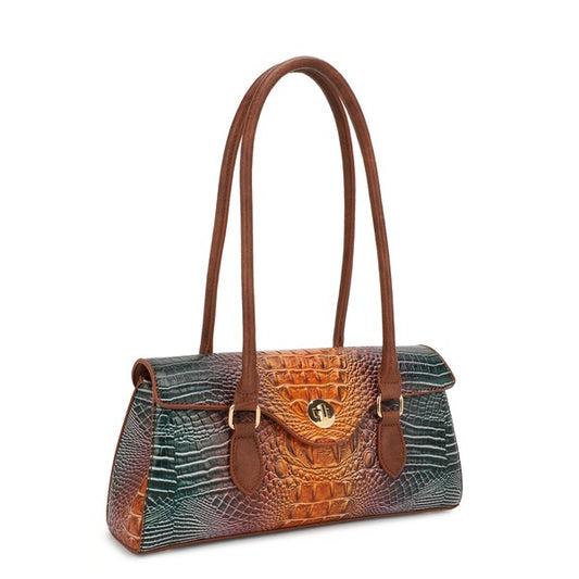 Row Croc Shoulder Bag