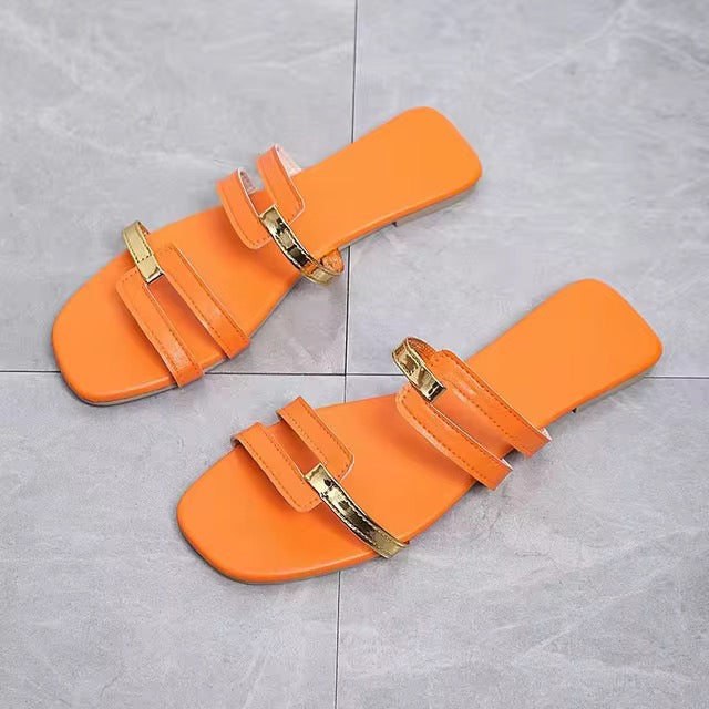 Basic Gold Accent Sandals