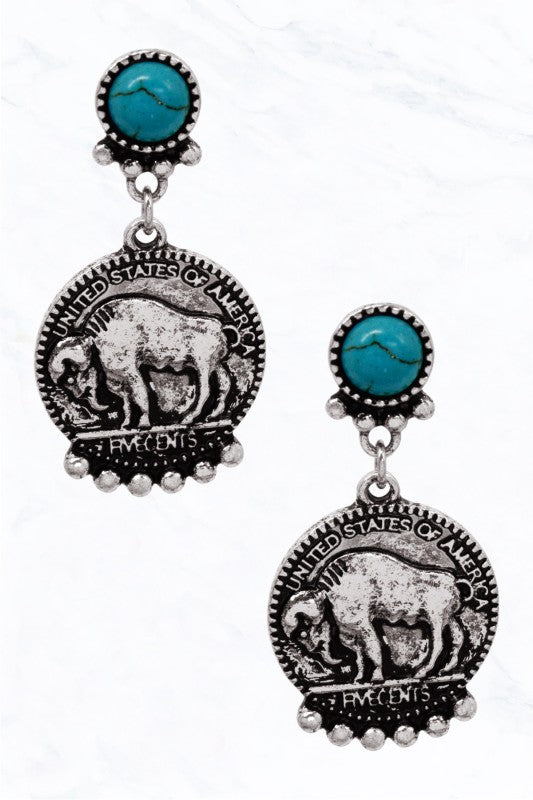 Buffalo Coin Earrings