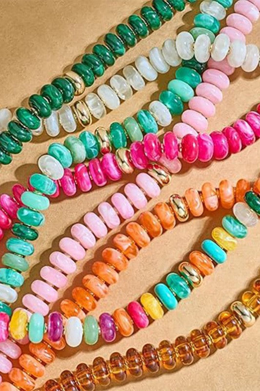 Resin Beaded Stackable Necklace