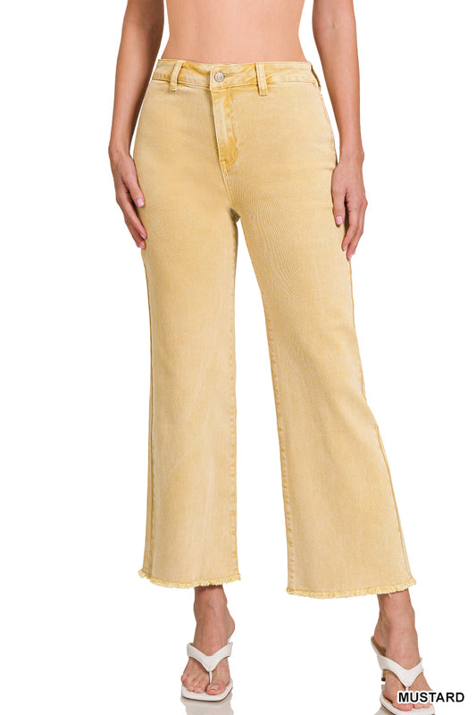 Mustard Hem Straight Wide Pants