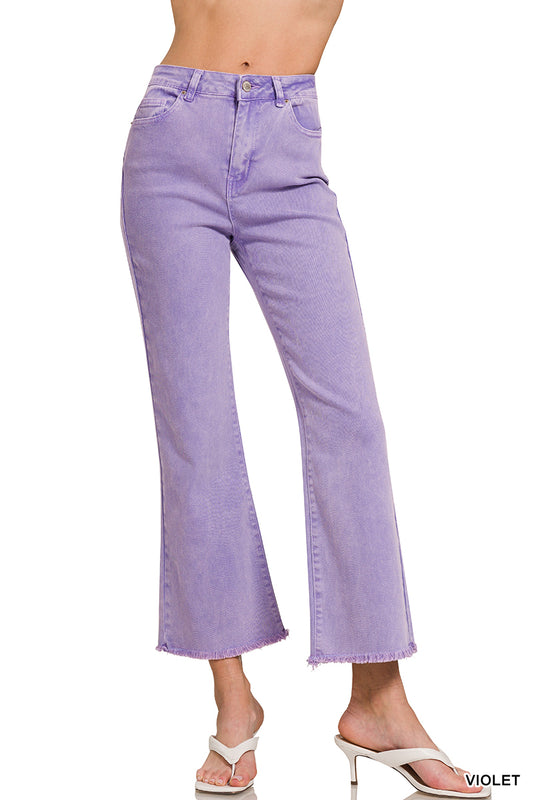 Light Plum Hem Straight Wide Pants