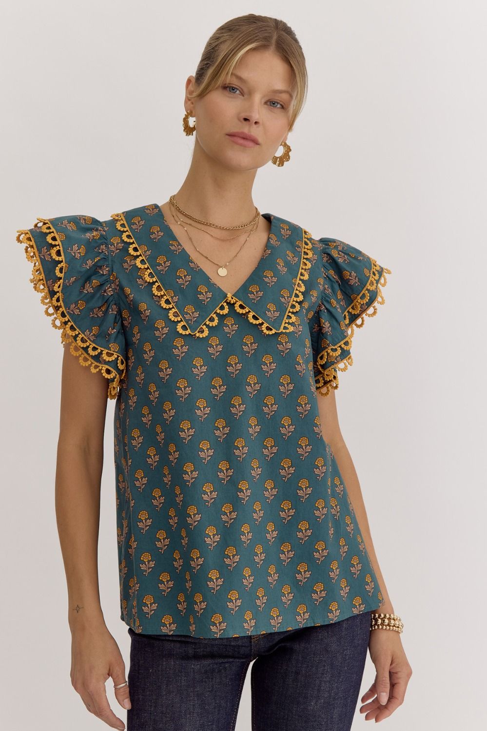 Make Haste Flutter Sleeve Top