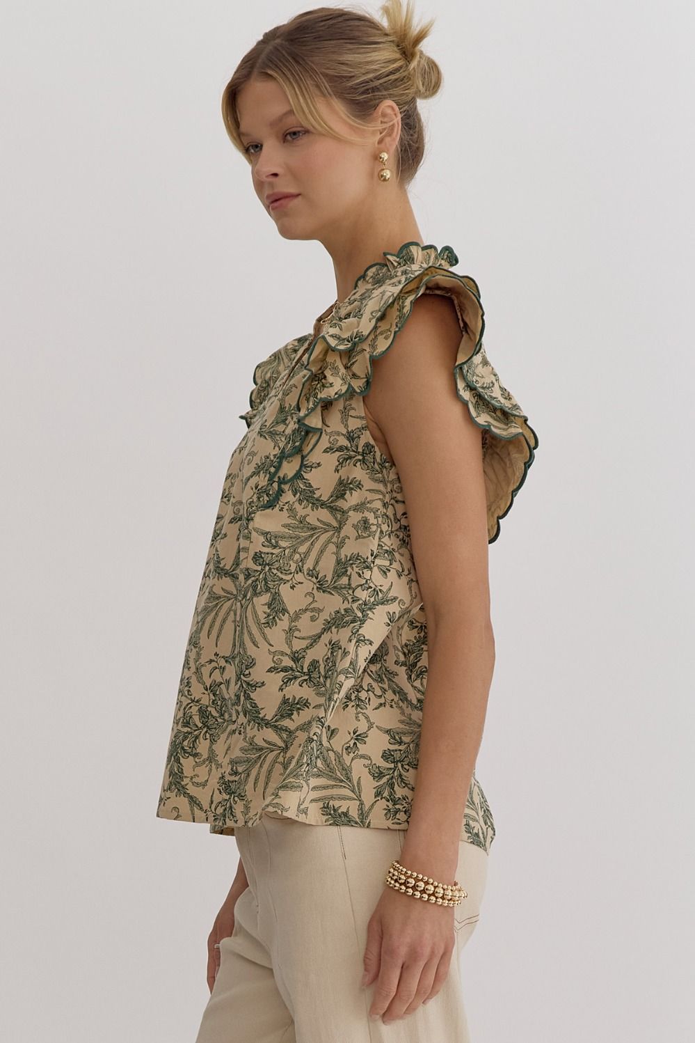 Take Me Back Scallop Trim Top