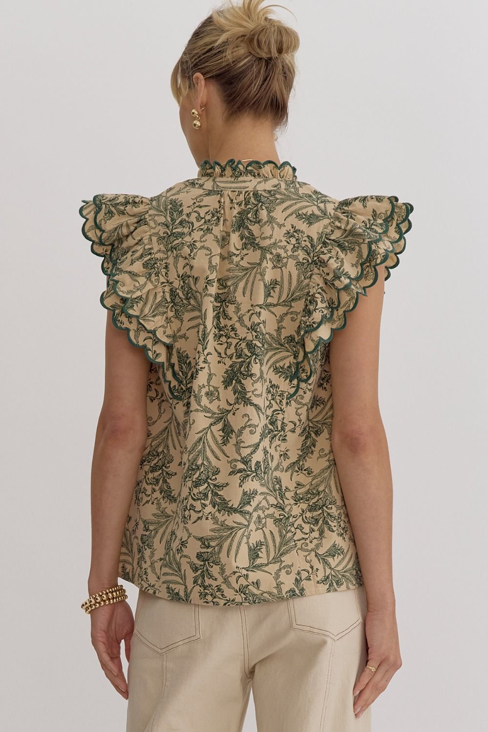Take Me Back Scallop Trim Top
