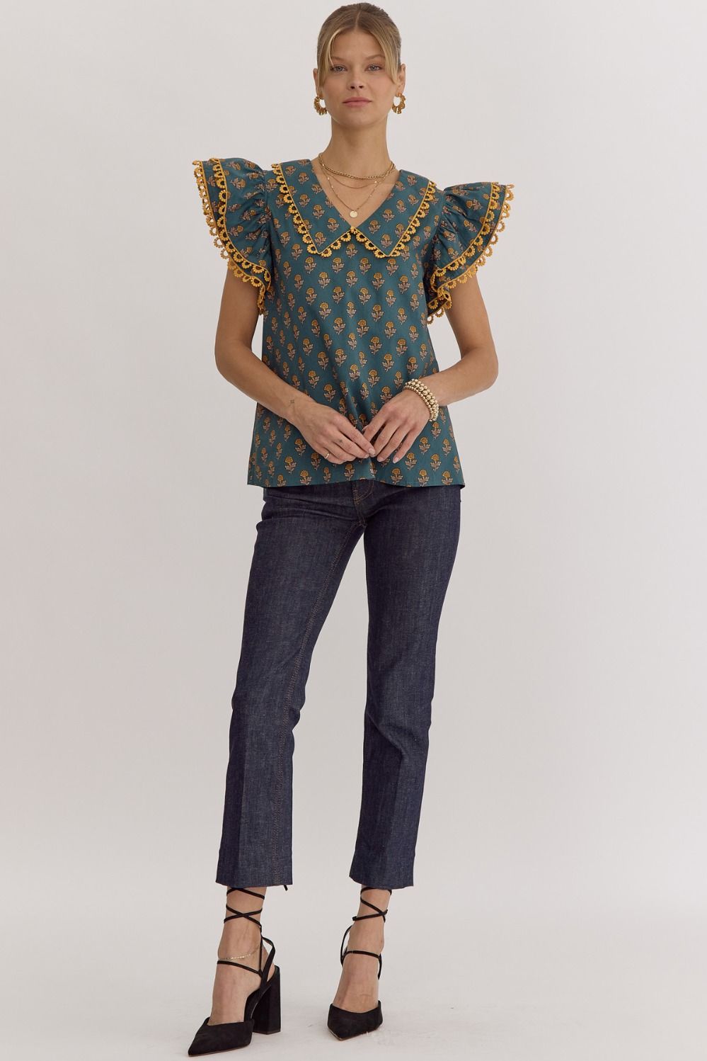Make Haste Flutter Sleeve Top