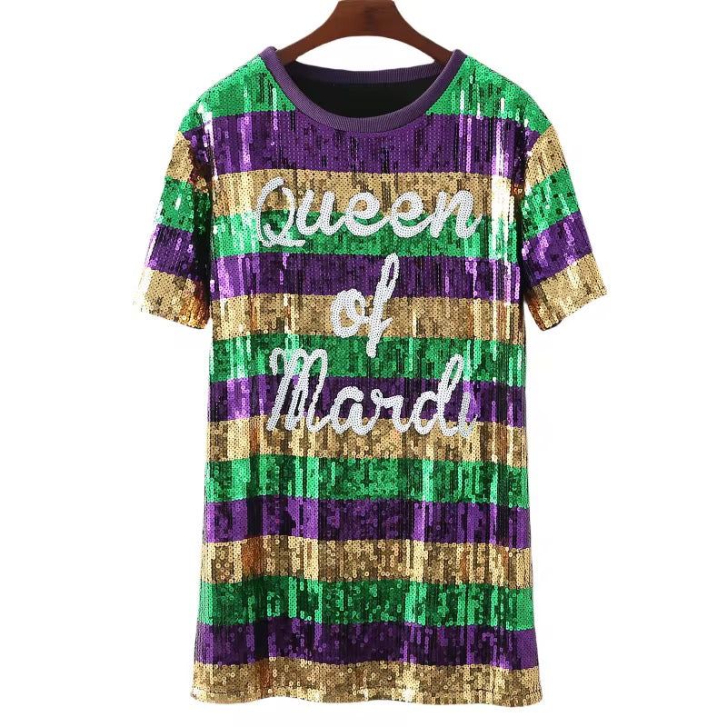Queen of Mardi TShirt Dress