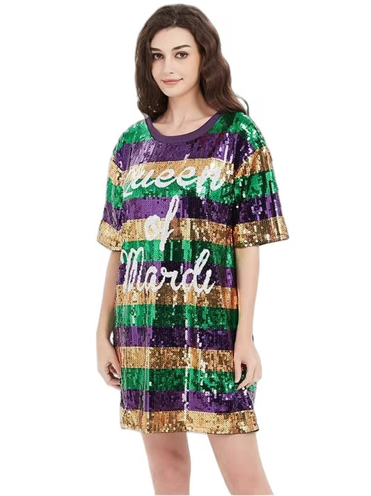 Queen of Mardi TShirt Dress
