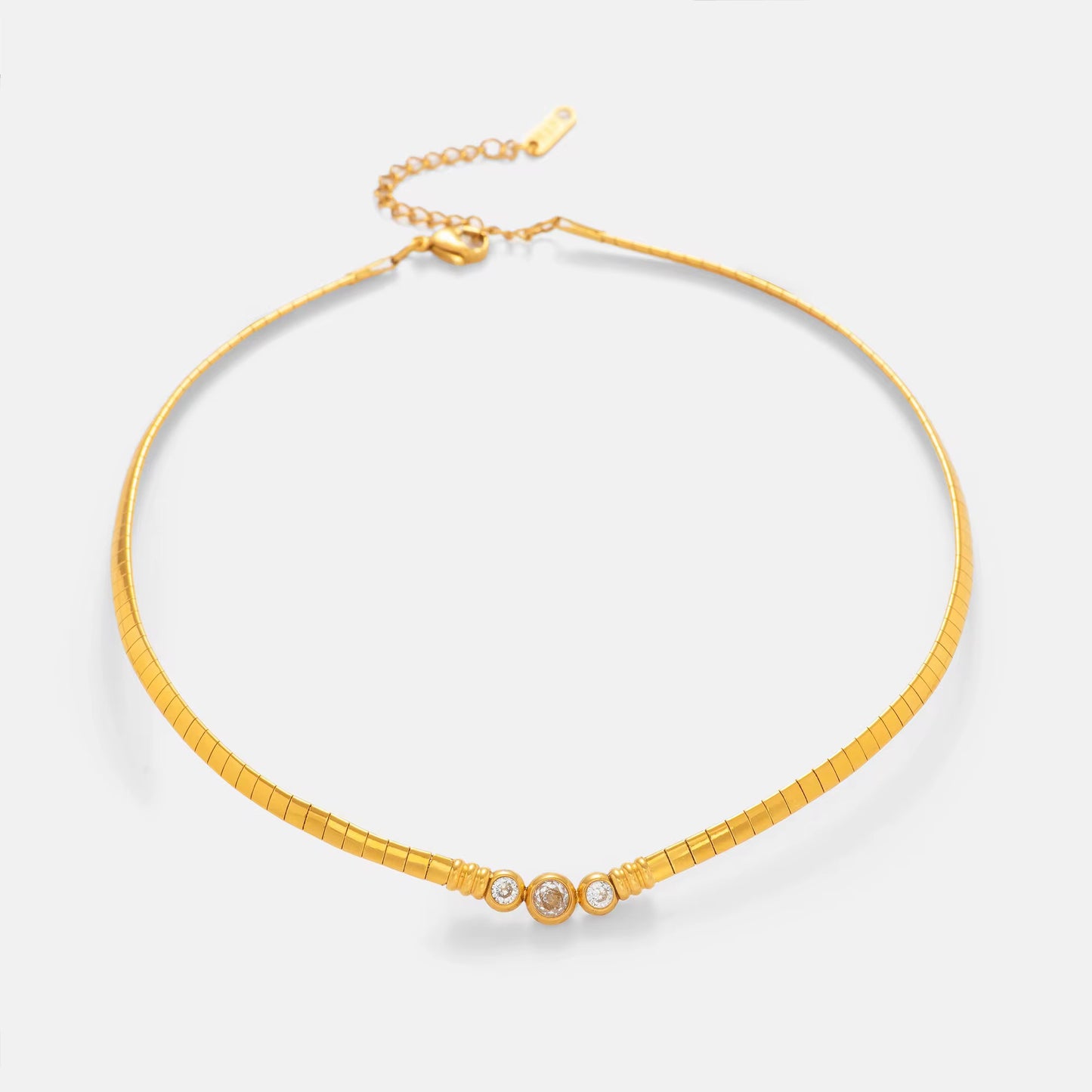 Bamboo Cubic Zirconia Necklace