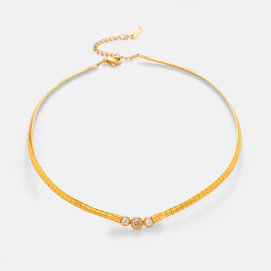 Bamboo Cubic Zirconia Necklace
