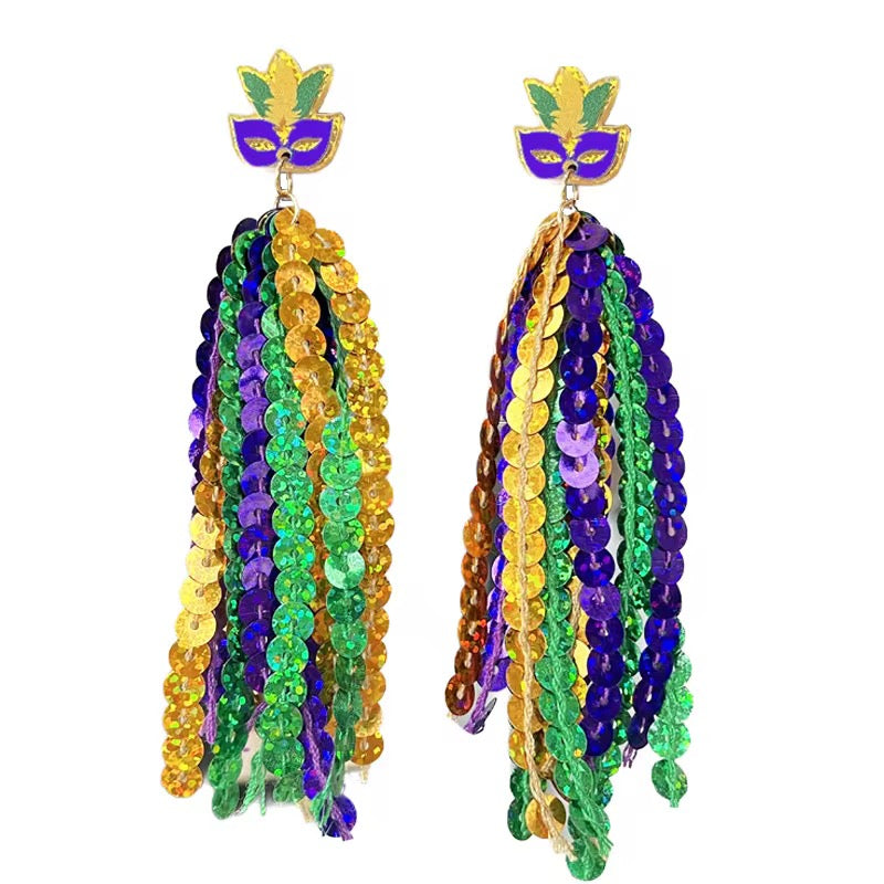 Mardi Grass Earrings 💜💚💛