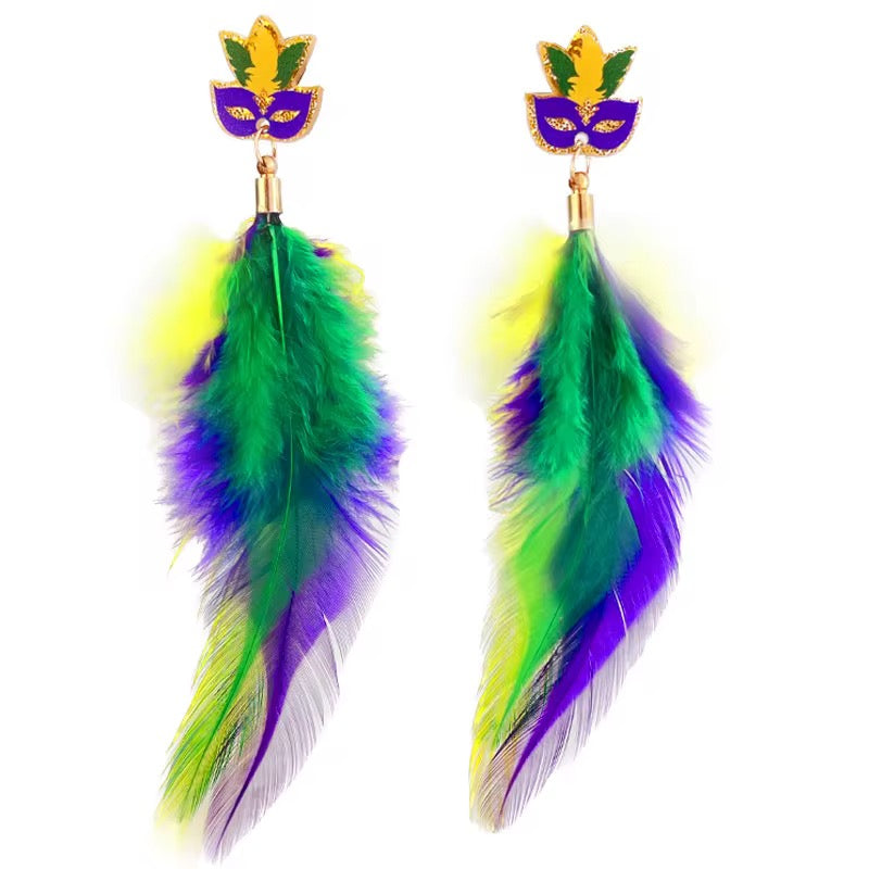 Mardi Grass Earrings 💜💚💛