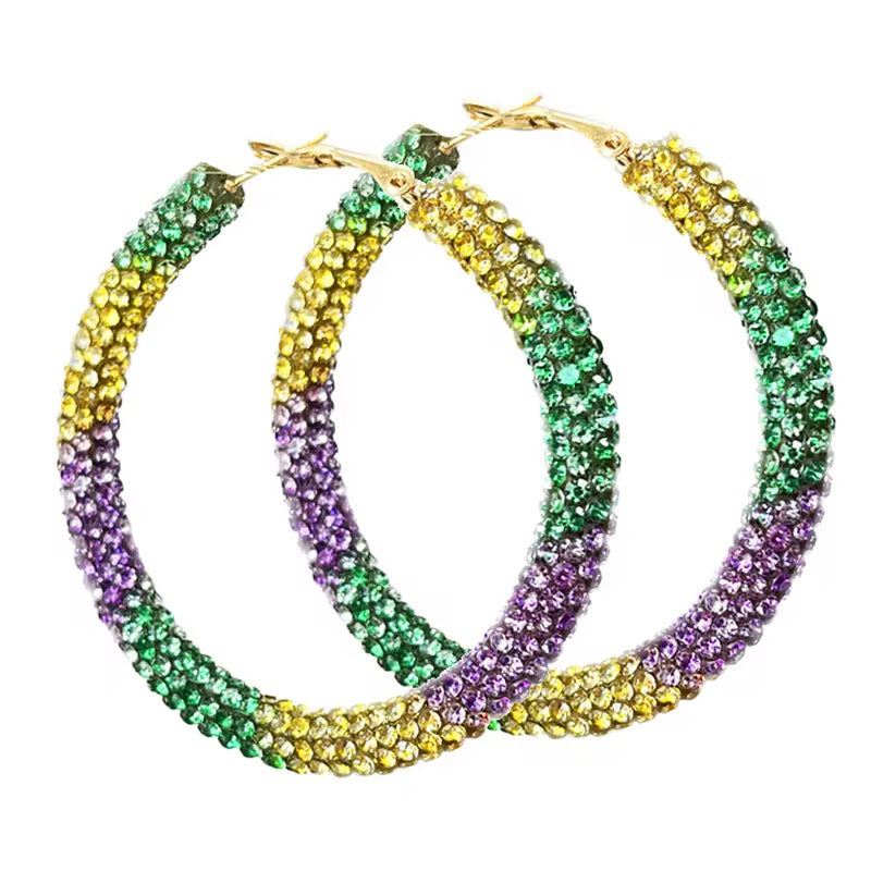 Mardi Grass Earrings 💜💚💛