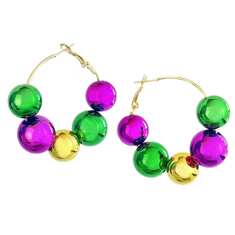 Mardi Grass Earrings 💜💚💛