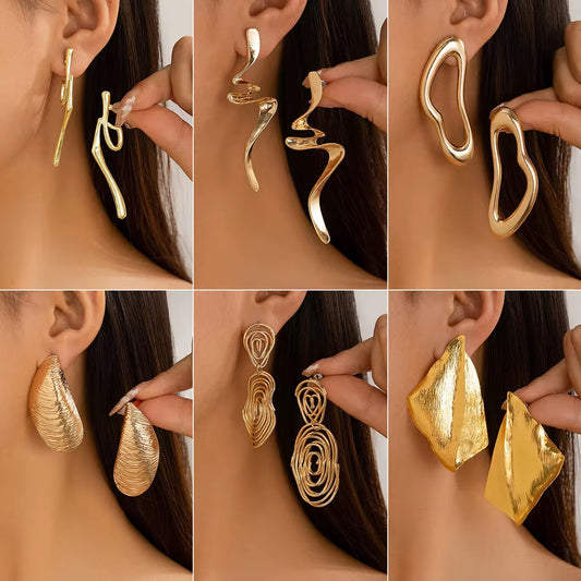 18K Gold Plated Unique Earrings