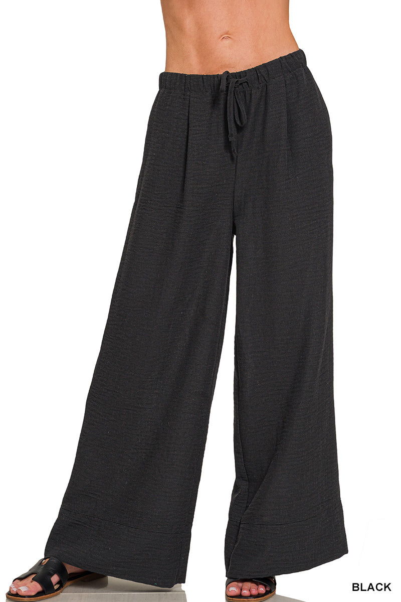 Black Airflow Drawstring Pants