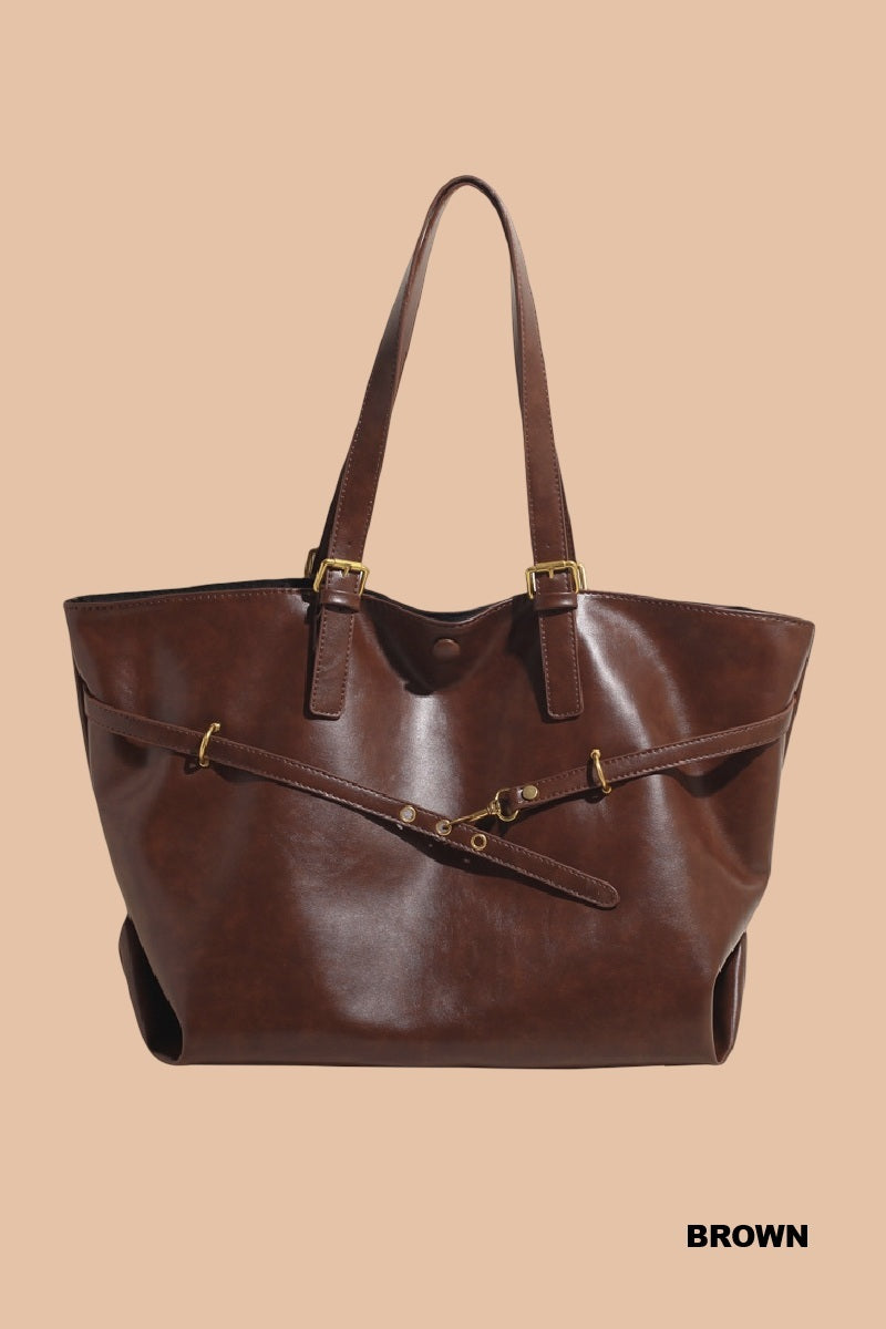 Strap Detail Brown Purse