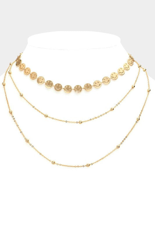 Smiley Layered Necklace