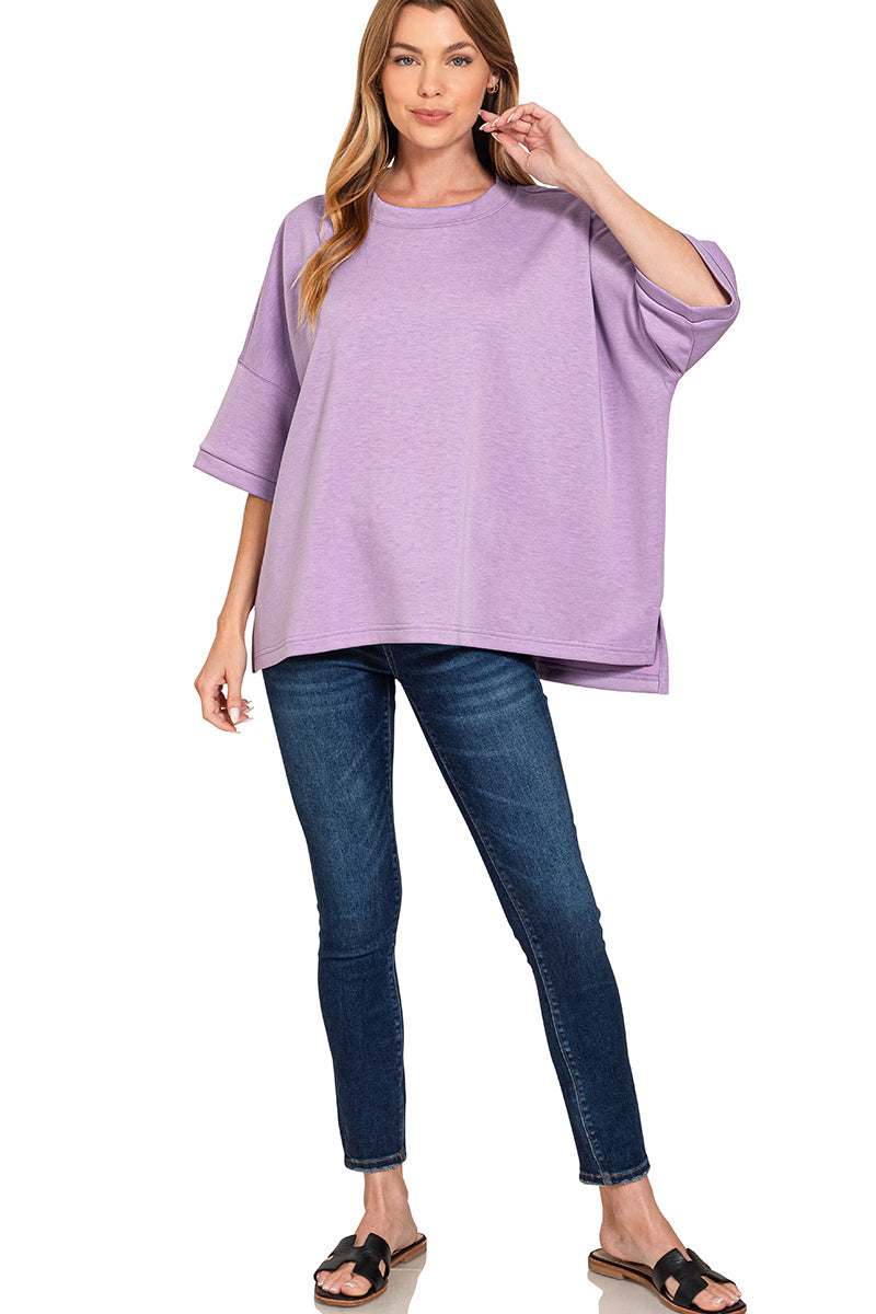 Loose Lavender Scuba Top