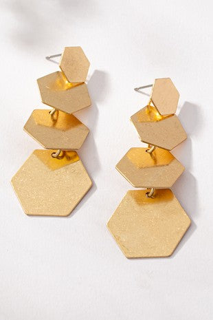 Hexagon Drop Earrings