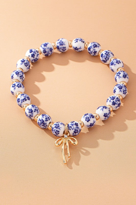 Porcelain Bow Blue Bracelet