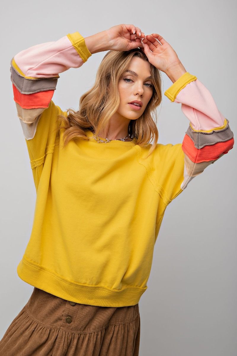 Sunflower Yellow Terry Knit Pullover