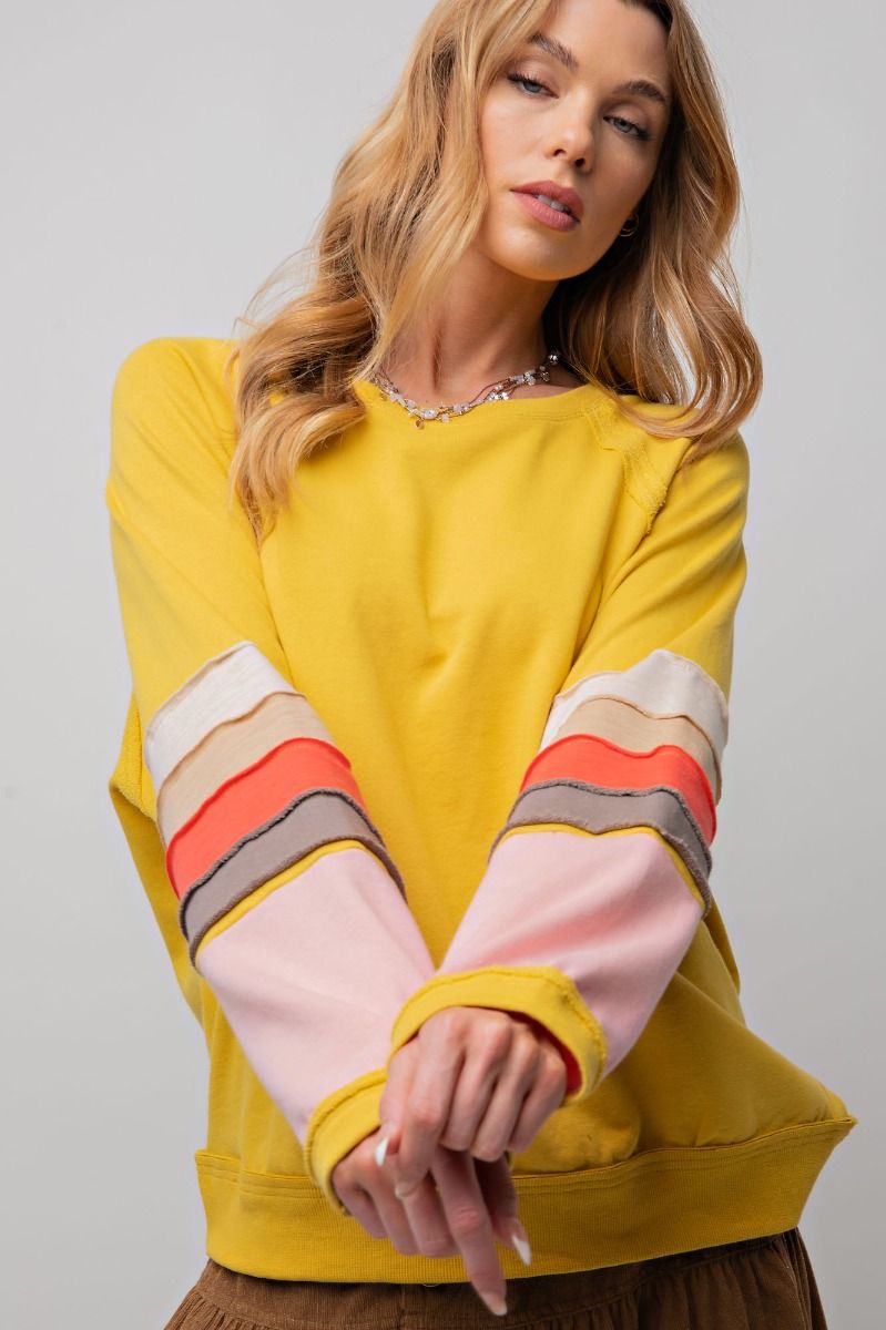 Sunflower Yellow Terry Knit Pullover