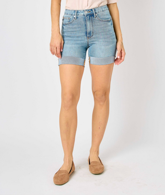 Tummy Control Cool Denim Shorts