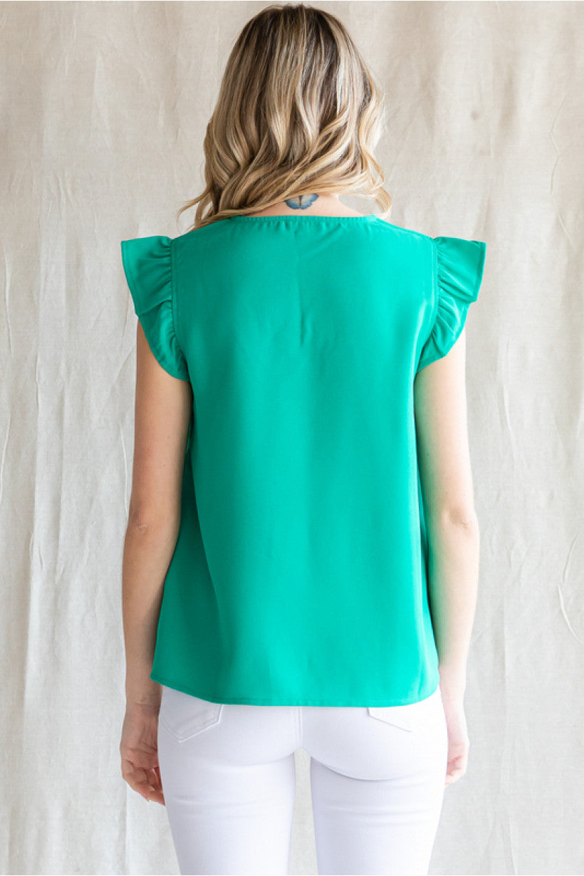 Kelly Green Scallop Top