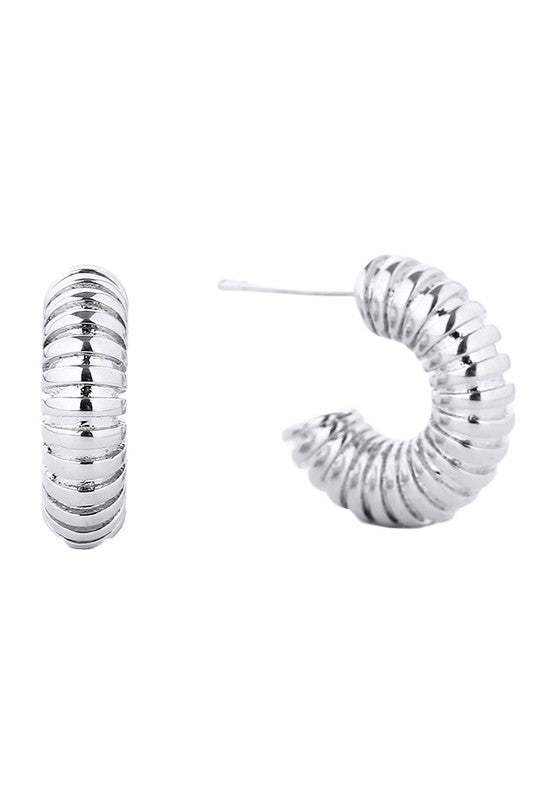 Silver Slinky Hoops