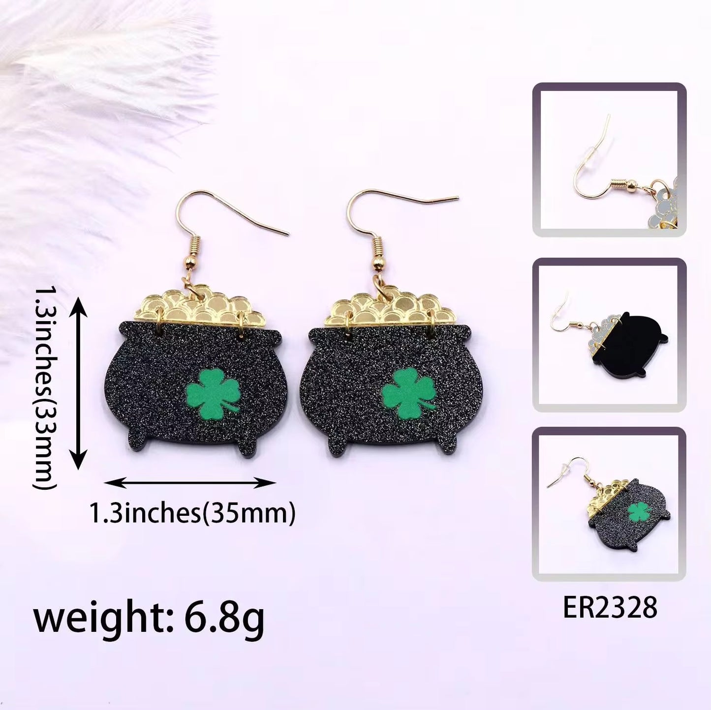 St Patrick’s Day Acrylic Earrings ☘️