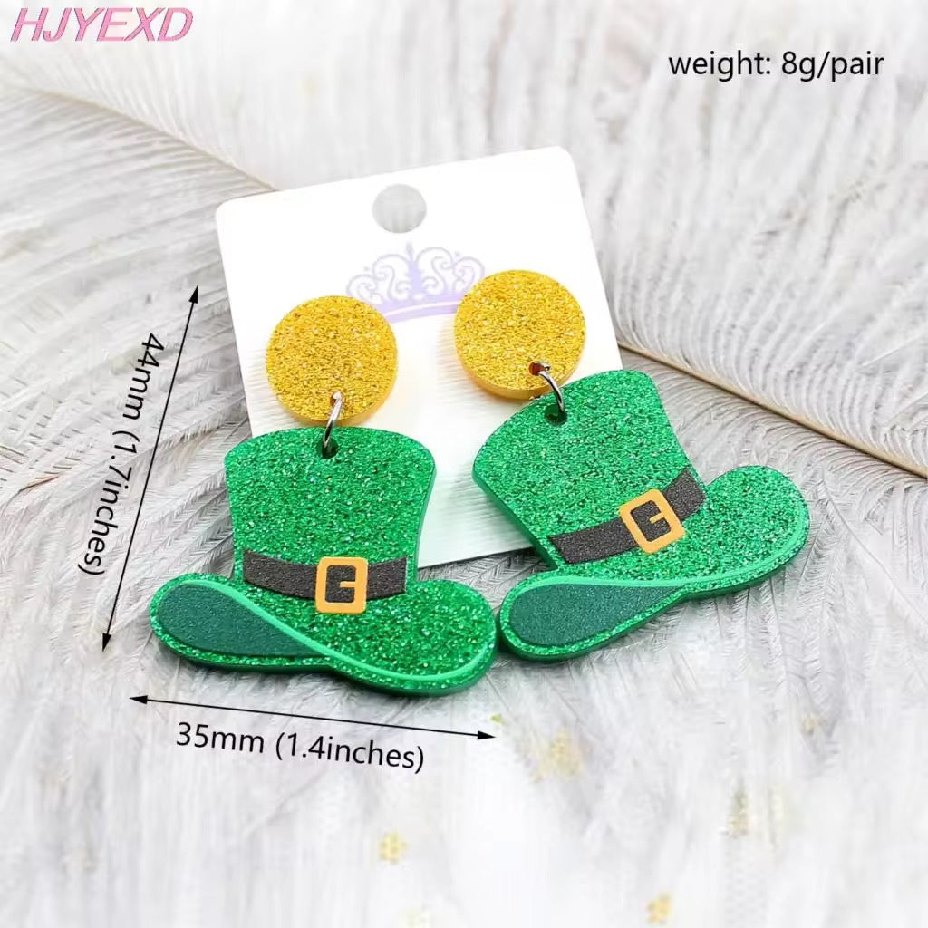 St Patrick’s Day Acrylic Earrings ☘️