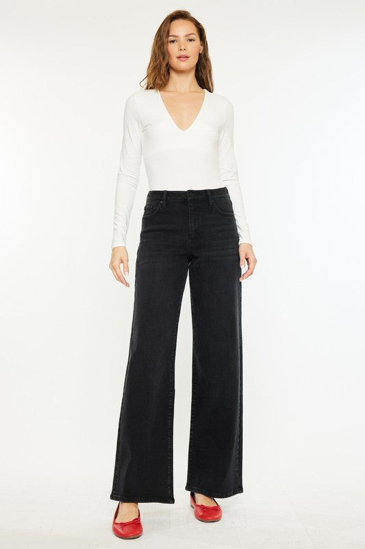 Black Wide Leg Highrise Jeans