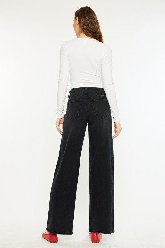 Black Wide Leg Highrise Jeans