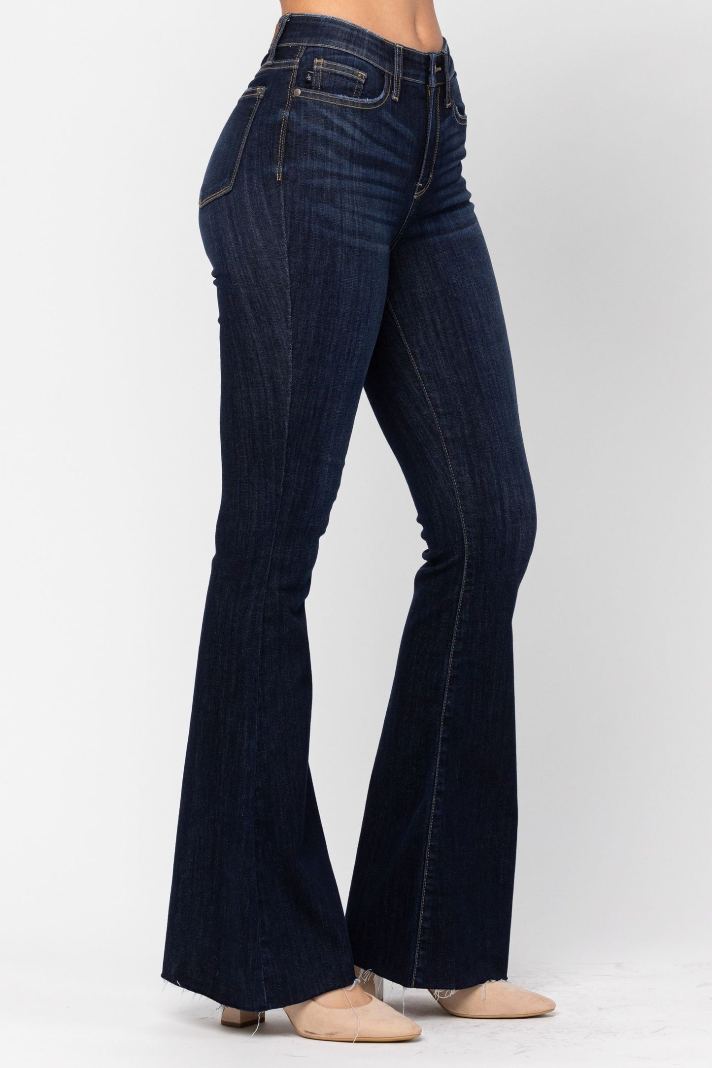 Judy Blue High Waist Raw Hem Flare