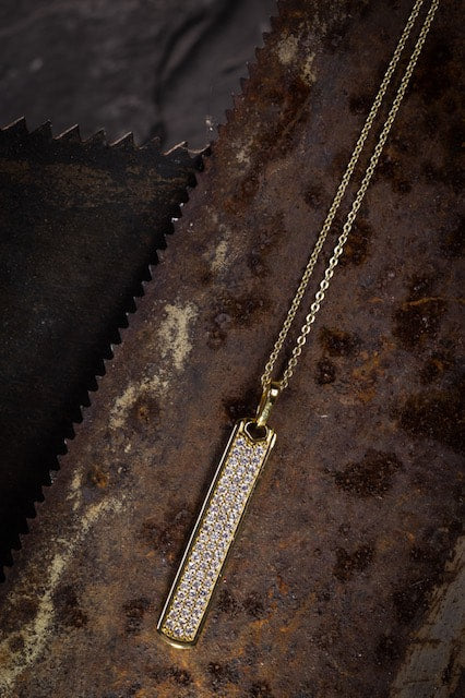 The Collins Pave Bar Necklace