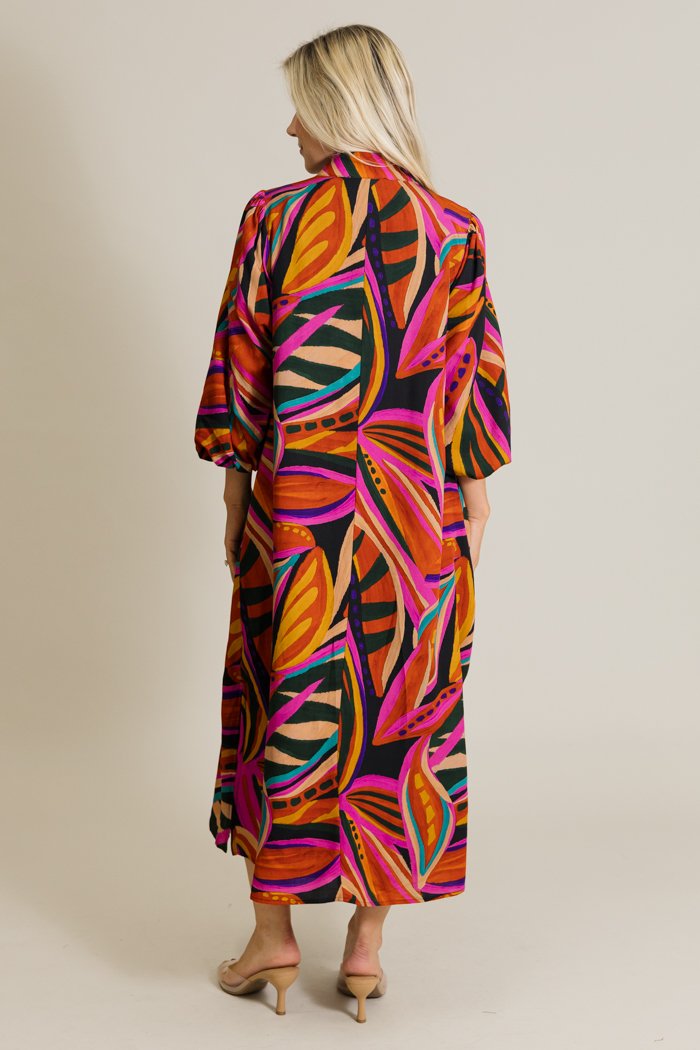 Boho Floral Midi Dress