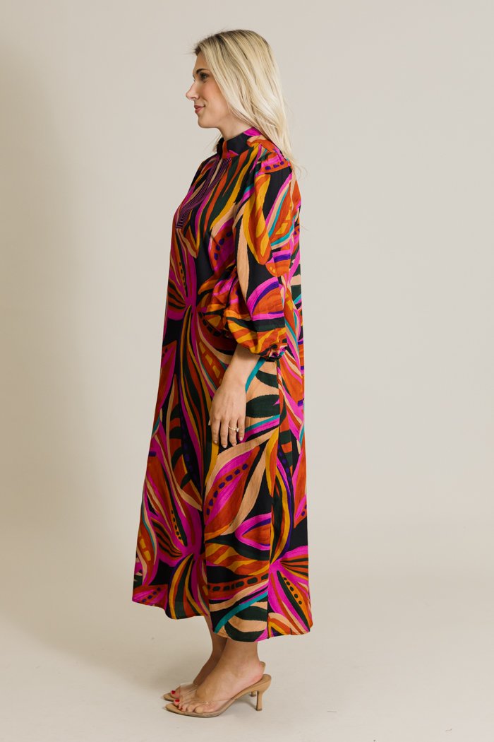 Boho Floral Midi Dress