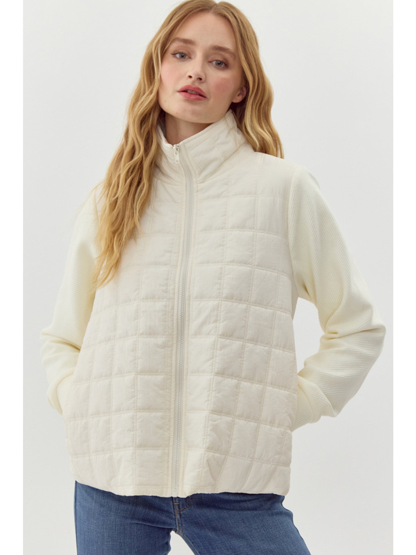 Ivory Mixed Texture Jacket