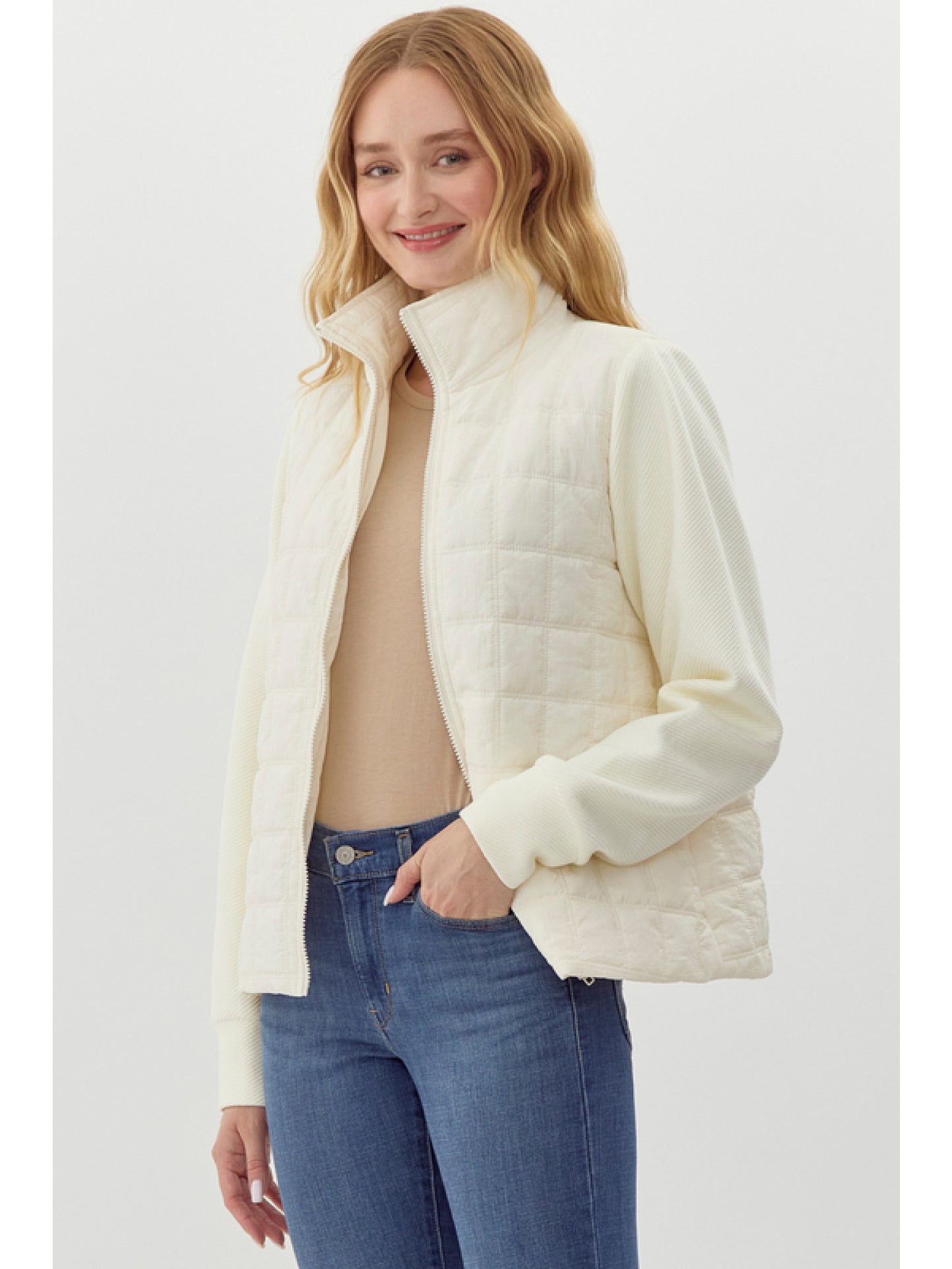 Ivory Mixed Texture Jacket