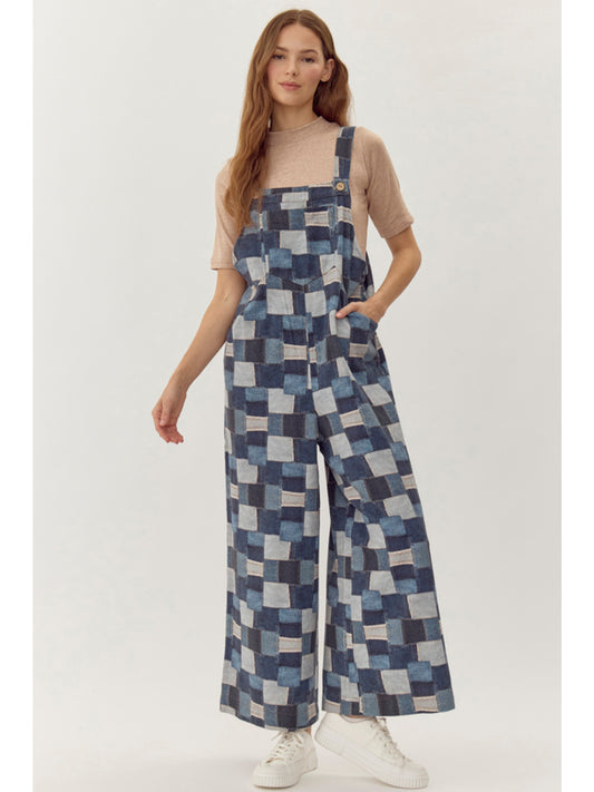 Denim Patch Overalls