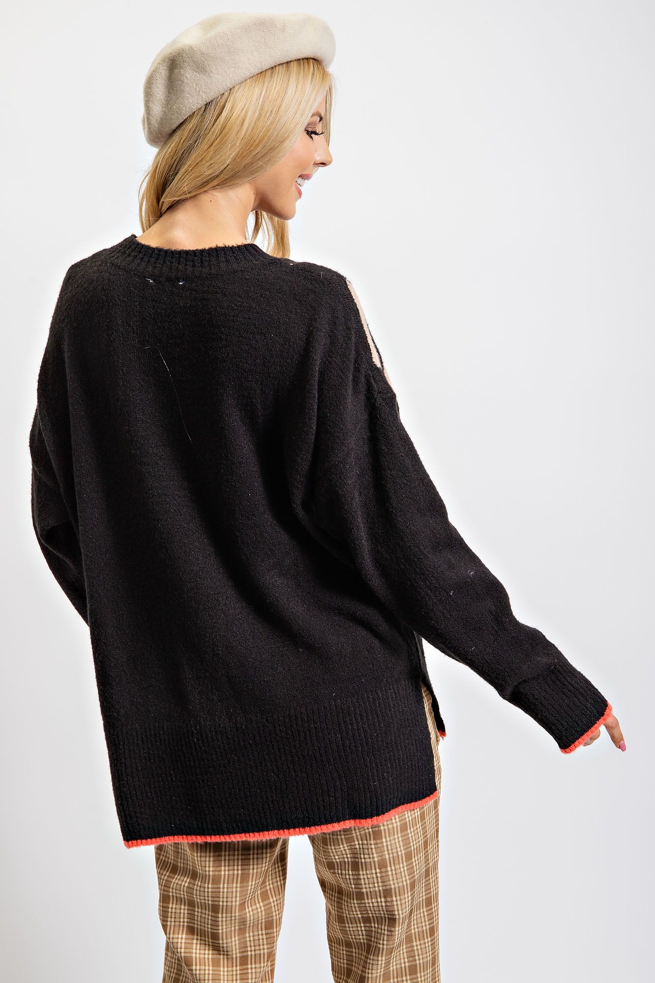Black & Pink Leopard Print Sweater