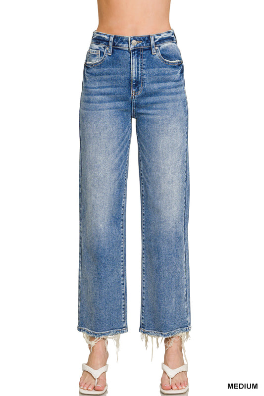 Jagged Scissor Cut Hem Jeans