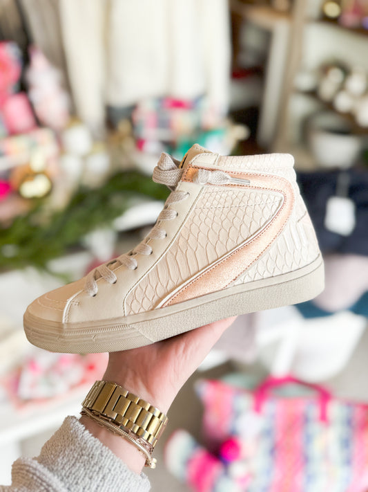 Rooney Taupe Snake Sneakers