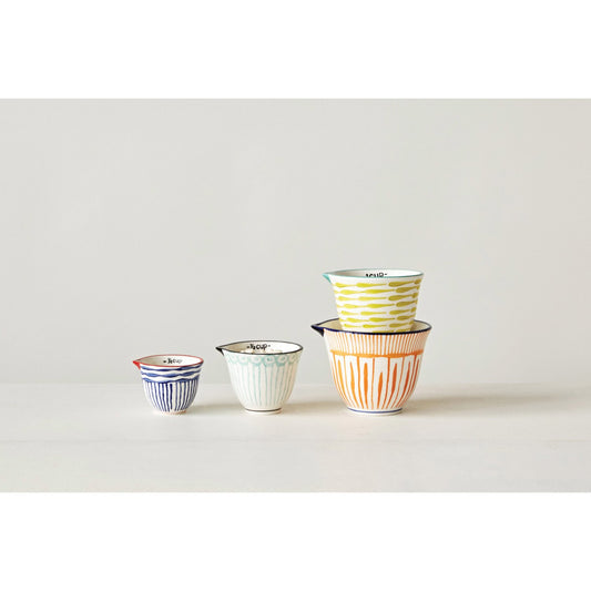 Hand-Stamped Measuring Cups with Stripes
