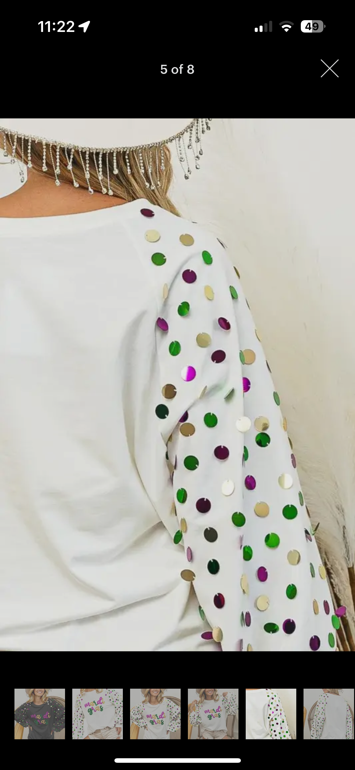 Mardi Gras Sequin Sleeve Pullover